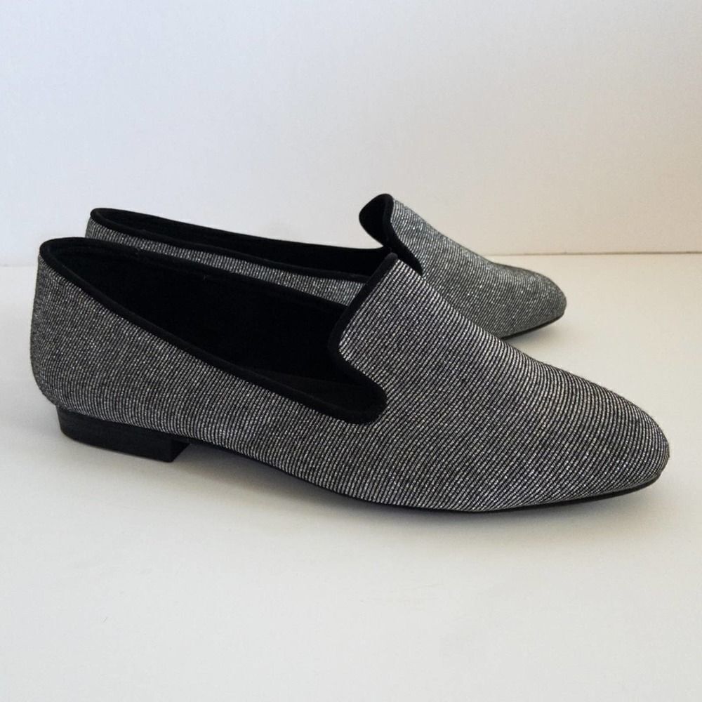Com + Sens Silver Metallic Gloriette Loafer Flats Size 6